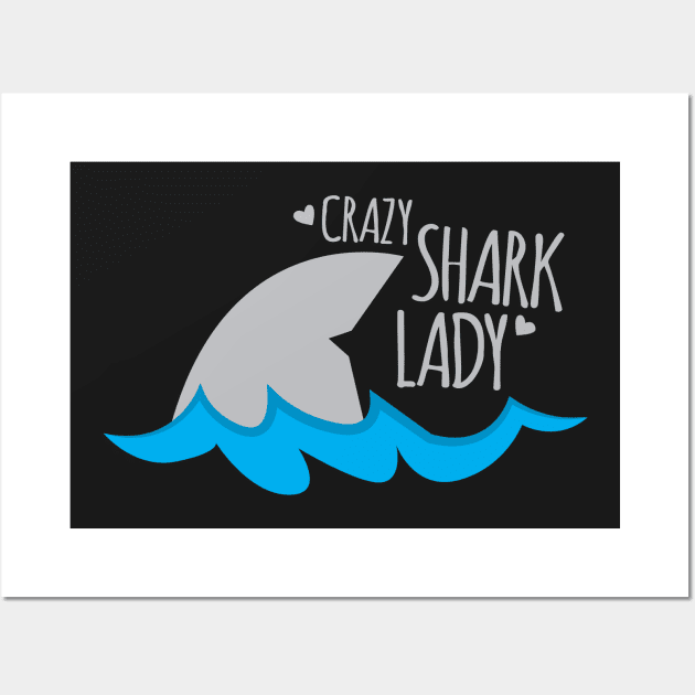 Crazy Shark Lady Wall Art by jazzydevil